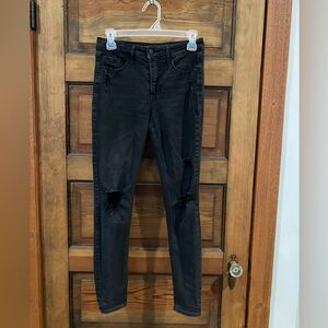 Old Navy Black Distressed Skinny Jeans
